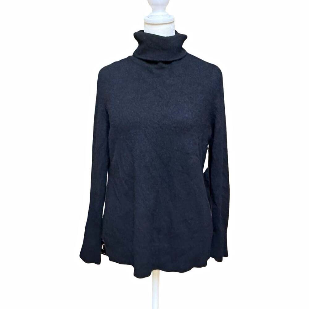 Alex Marie Black 100% Cashmere Knit Turtleneck Pullover Sweater Womens L